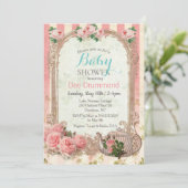  Baby shower Bloemen Thee Uitnodiging (Staand voorkant)