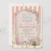  Baby shower Bloemen Thee Uitnodiging (Voorkant)