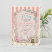  Baby shower Bloemen Thee Uitnodiging (Staand voorkant)
