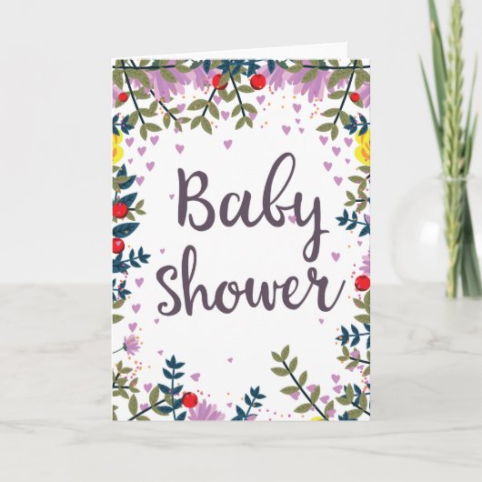 Baby Shower Bloemen Uitnodiging (Voorkant)