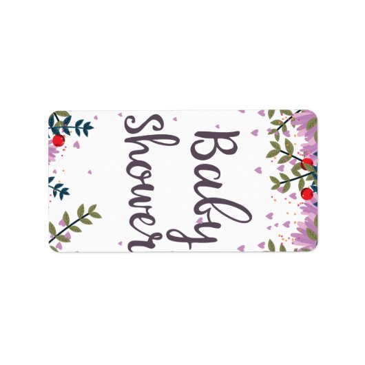Baby Shower Bloemen Uitnodiging Etiket (Voorkant)