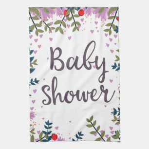 Baby Shower Bloemen Uitnodiging Theedoek