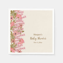 Baby shower Bloemen Wildflower  Boho Roze
