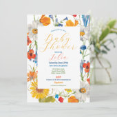 Baby shower Bloemen Zomer Kleur Bloemen Feest Kaart (Staand voorkant)