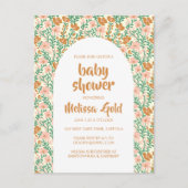 BABY SHOWER Bloemenboog Roze Bloempatroon CUSTOM Uitnodiging Briefkaart (Voorkant)