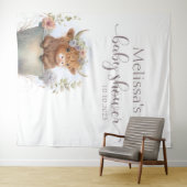 Baby shower bloemenhoogland koe Achtergrond Wandkleed (In Situ (horizontaal))