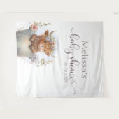 Baby shower bloemenhoogland koe Achtergrond Wandkleed (Voorkant (horizontaal))