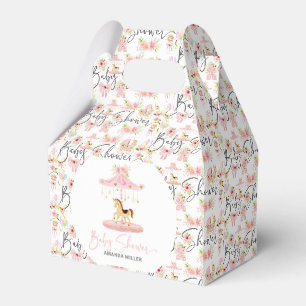 Baby shower bloementypografie Pony Carrousel Bedankdoosjes