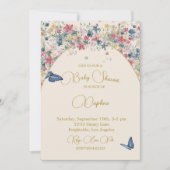 Baby shower Bloemenveld Elegant Modern Goud Kaart (Voorkant)
