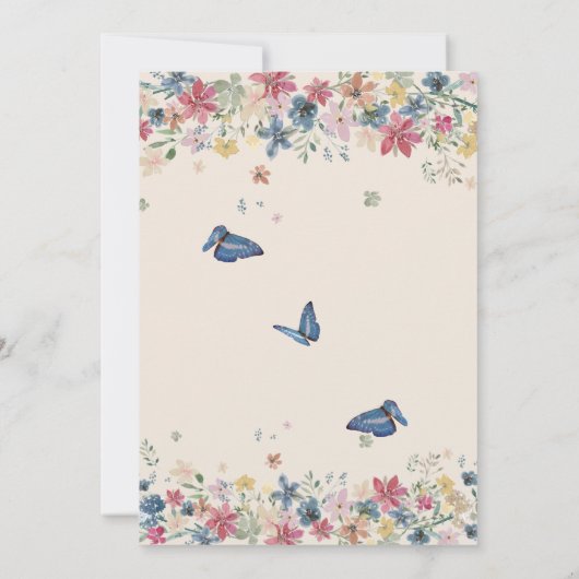 Baby shower Bloemenveld Elegant Modern Goud Kaart (Achterkant)