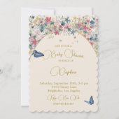 Baby shower Bloemenveld Elegant Modern Goud Kaart (Voorkant)