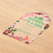 BABY SHOWER BLOEMIG BLOS ACRYL UITNODIGINGEN (Laagn)