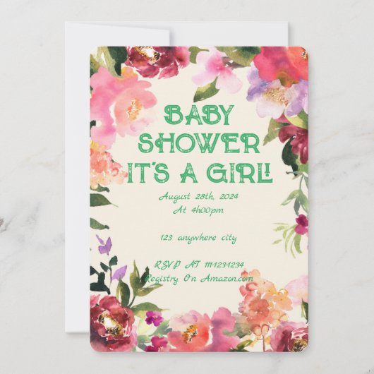 BABY SHOWER BLOEMIG BLOS SAVE THE DATE (Voorkant)