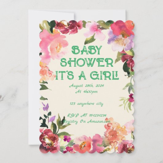 BABY SHOWER BLOEMIG BLOS SAVE THE DATE (Voorkant)