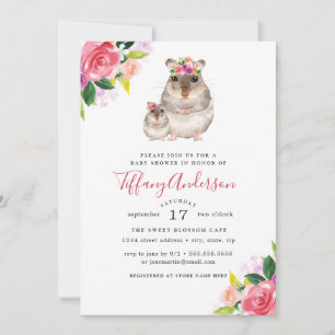 Baby Shower Bloemige Zoete Moeder En Baby Muis Kaart