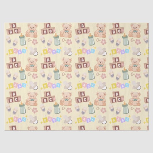 Baby Shower Blokken en Speelgoed Tissuepapier (Voorkant)