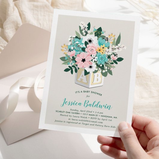 Baby shower Blokkering baby blokventiel Kaart