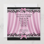 Baby shower Blonde Haire Girl Pink Zebra 2 Kaart (Achterkant)