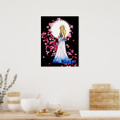 Baby shower Blonde Lady in het kraambed Poster (Keuken)