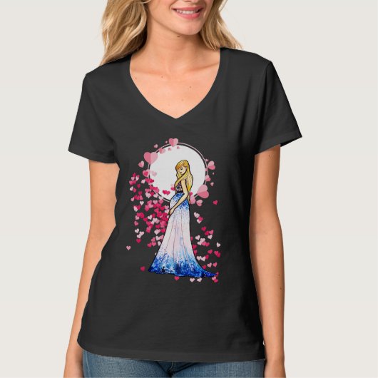 Baby shower Blonde Lady in het kraambed T-shirt (Voorkant)