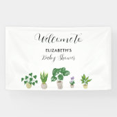 Baby shower Bloom Greenery Welkomstwoord Planten Spandoek (Horizontaal)