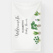 Baby shower Bloom Greenery Welkomstwoord Planten Spandoek (Verticaal)