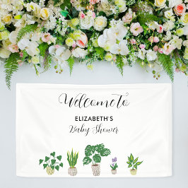 Baby shower Bloom Greenery Welkomstwoord Planten Spandoek