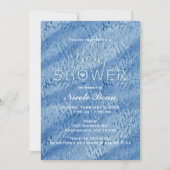 Baby shower Blue Abstract Rain Drops Invitation Kaart (Voorkant)