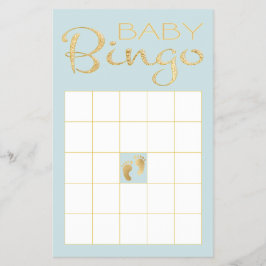 Baby shower BLUE BINGO "Gold/Blue Classic" Flyer