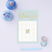 Baby shower BLUE BINGO "Gold/Blue Classic" Flyer (Enkel)
