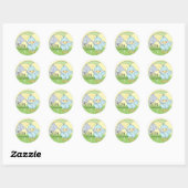 Baby shower Blue Bird Ronde Sticker (Vel)