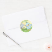Baby shower Blue Bird Ronde Sticker (Envelop)