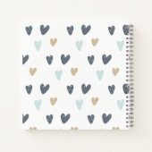 Baby shower Blue Boho Rainbow Guest Book Notitieboek (Achterkant)