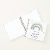 Baby shower Blue Boho Rainbow Guest Book Notitieboek (Binnen)