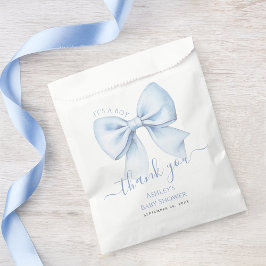 Baby Shower Blue Bow It's a Boy Thank You Bedankzakje