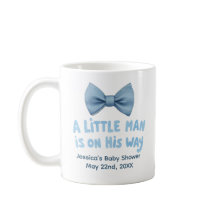 Baby shower Blue Bow Stropdas Little Man Mok