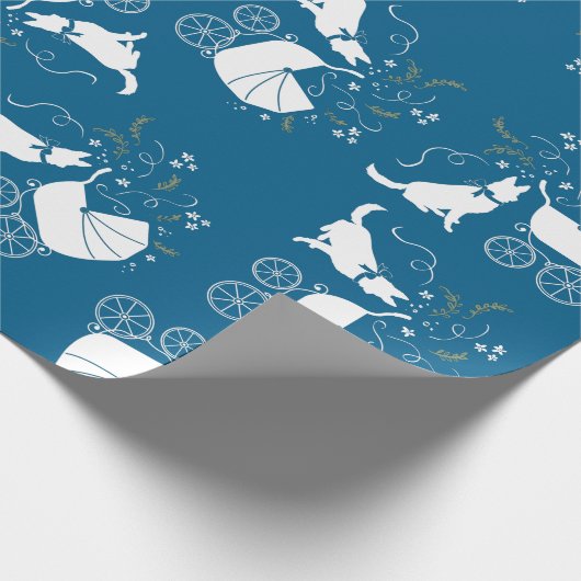 Baby shower Blue Boy Cadeaupapier (Hoek)