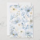 Baby shower Blue Boy Floral Butterfly Kaart (Achterkant)