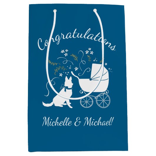 Baby shower Blue Boy Medium Cadeauzakje (Voorkant)