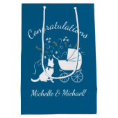 Baby shower Blue Boy Medium Cadeauzakje (Achterkant)