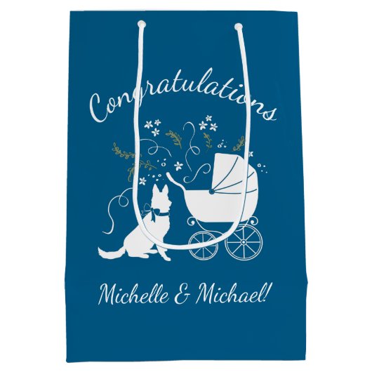 Baby shower Blue Boy Medium Cadeauzakje (Achterkant)