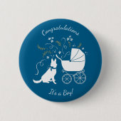 Baby shower Blue Boy Ronde Button 5,7 Cm (Voorkant)