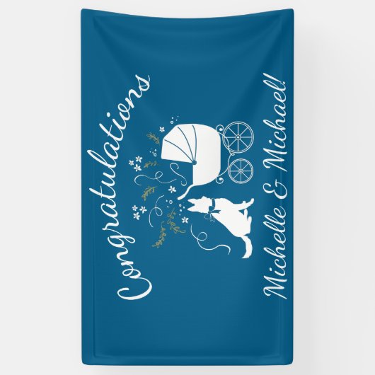 Baby shower Blue Boy Spandoek (Verticaal)