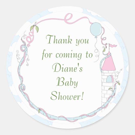 Baby shower Blue/Castle Stickers 1 1/2" of 3" (Voorkant)