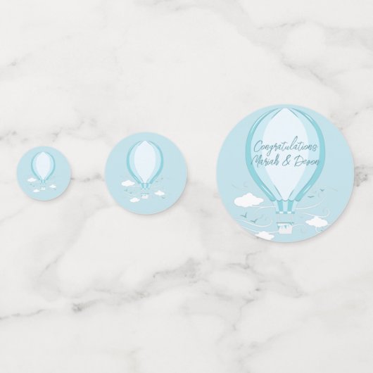 Baby shower Blue Confetti (Voorkanten)