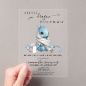 Baby shower Blue Dragon Waterverf Acryl Uitnodigingen (Insitu (Draagbaar))