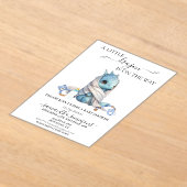 Baby shower Blue Dragon Waterverf Acryl Uitnodigingen (Laagn)