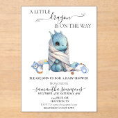 Baby shower Blue Dragon Waterverf Acryl Uitnodigingen (Voorkant)