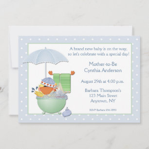 baby shower Blue Duck Bath Kaart