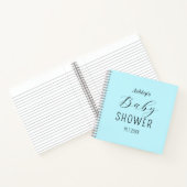 Baby shower Blue Elegant Gastenboek Notitieboek (Binnen)